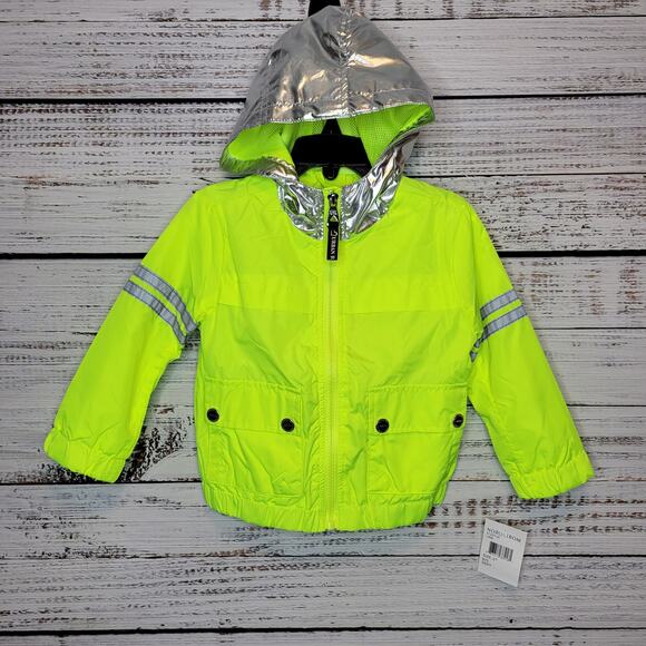Urban Republic Girls' Zip Front Windbreaker with Hood Neon Yellow | 2T - Picture 1 of 8